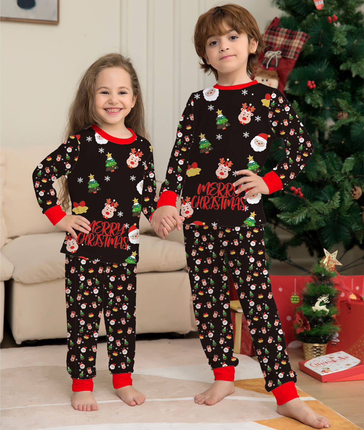 Fashion Christmas Parent-child Pajamas Set Homewear Clothes