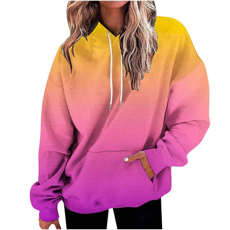 Women Digital Print Hoodie Sweater