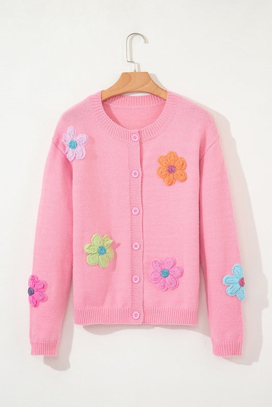Winter New Floral Pattern Knitted Cardigan For Women